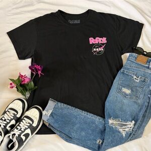 Black Popeye NASA Graphic T-Shirt